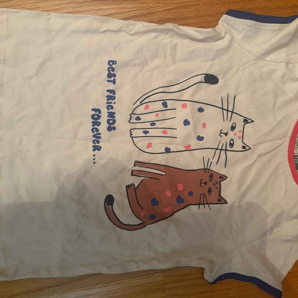 Cat-Themed Cream T-Shirt for Kids